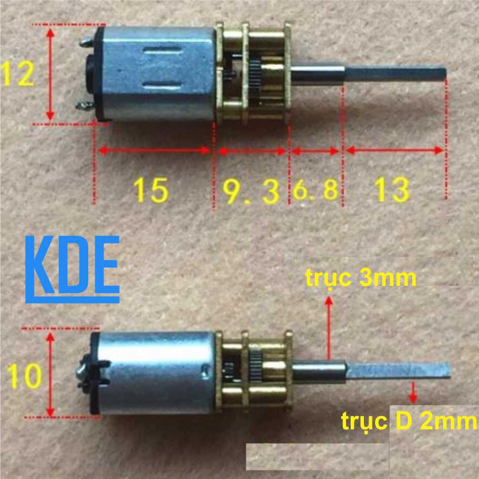 động cơ giảm tốc N20 1.5v450rpm - 6v2000rpm trục dài kde3024