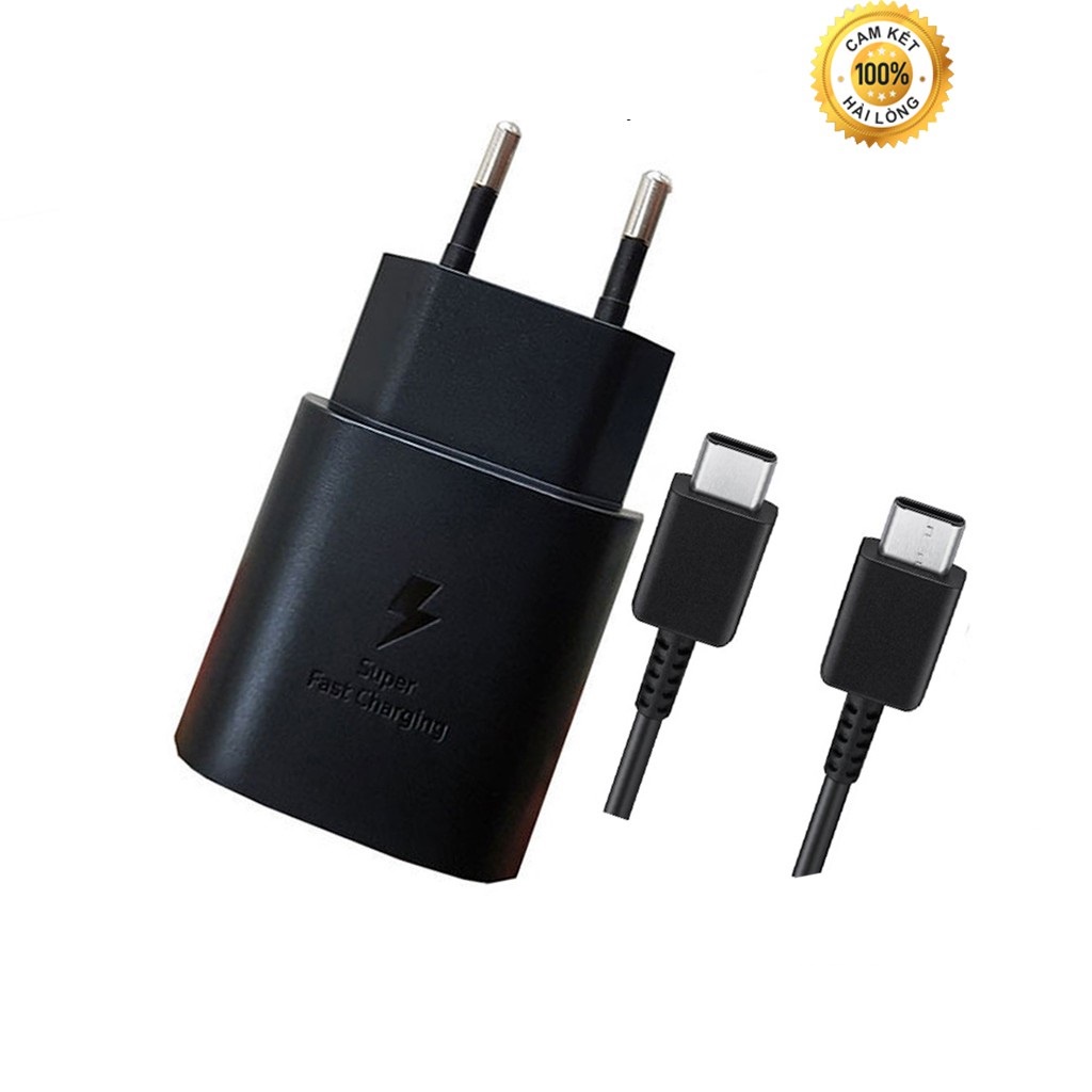 Bộ củ cáp sạc nhanh 25W Note10 Note 20 A71, A70, A80, A90, S20, S20+, S20, S21 S22 Ultra