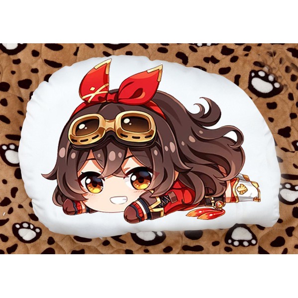 Gối ôm gối ngủ in 2 mặt chibi anime game amber genshin impact