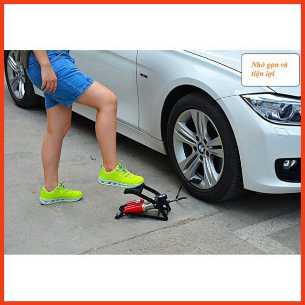 Bơm đạp chân mini 1 Piston tiện dụng - bơm ô tô - bơm xe máy