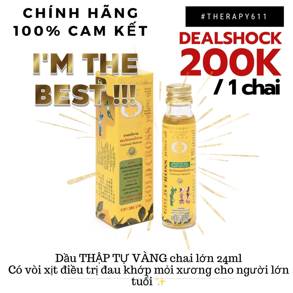 [LẺ]..::✨Dầu THẬP TỰ VÀNG Thái Lan: loại trung 24ml✨::..