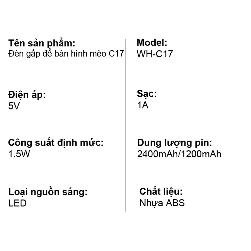 Đèn học để bàn học sinh CTFAST : Thông minh, chống cận thị ,bóng led cảm ứng, tích điện pin sạc dung lượng 2400 mAh