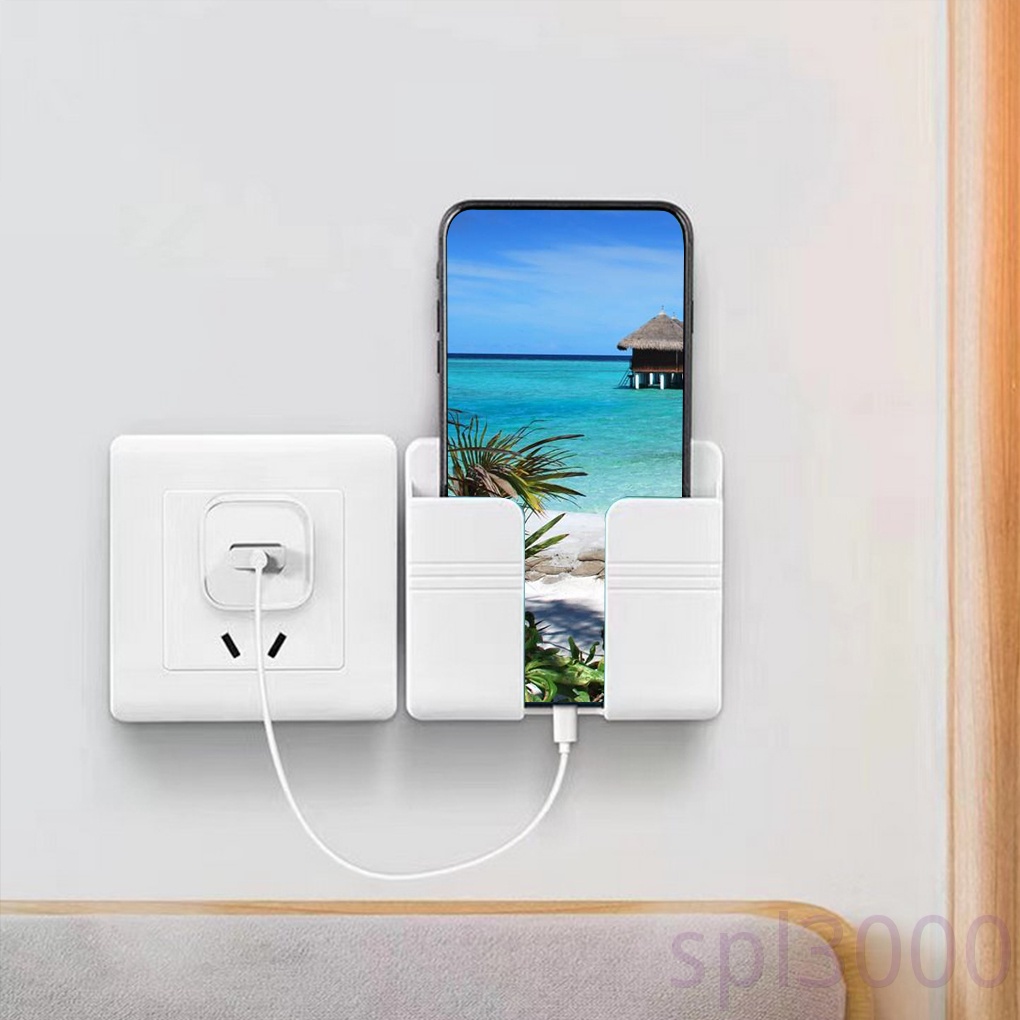 Hộp đựng điện thoại gắn tường bằng nhựa không cần khoan sắp xếp gọn gàng tiết kiệm không gian