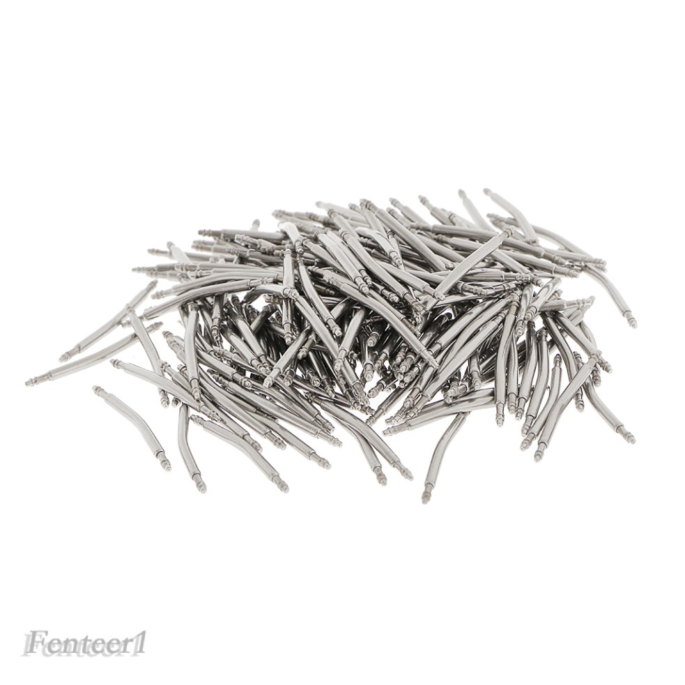 Bộ 200 thanh chốt ghép nối dạng cong làm dây đeo đồng hồ 16-26mm bằng thép không gỉ