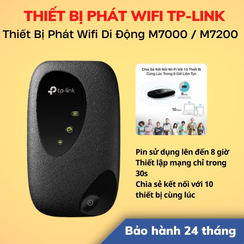 [Hỏa Tốc - HCM] Thiết Bị Phát Wifi Di Động TP-LINK M7000 / M7200 4G LTE Sim Mobi/viettel | Bảo Hành 24 TH | LSB Store