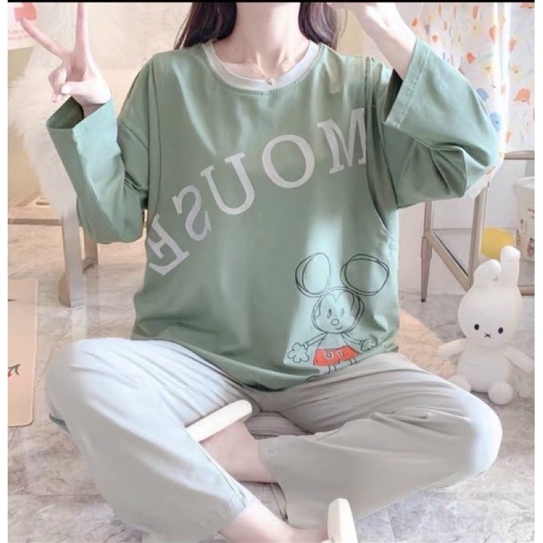 Bộ sau sinh và bầu cho con bú chất cotton đẹp 2021