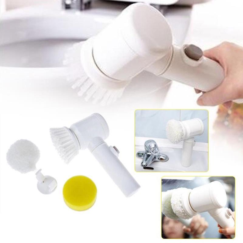 Máy Chà Rửa Điện Đa Năng Sạc USB Vệ Sinh Bếp, Bồn Rửa Mặt, Đánh Giày, đánh bóng Magic Brush với 3 đầu thay thế