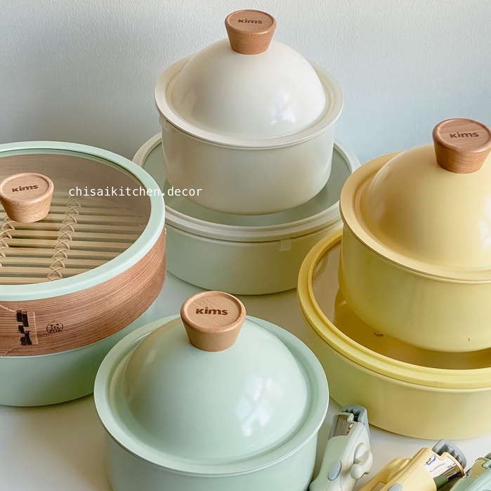 𝐊𝐈𝐌𝐒 𝐂𝐎𝐎𝐊 𝐒𝐈𝐌𝐏𝐋𝐄 𝐃𝐄𝐒𝐈𝐆𝐍, Bộ nồi 2 món kèm xửng hấp và đĩa từ phong cách Nhật Bản