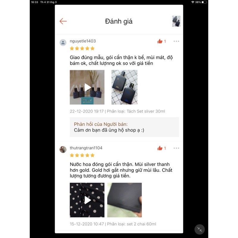 🦅SET NƯỚC HOA ZARA MAN GOLD - SILVER 60 ML/2CHAI