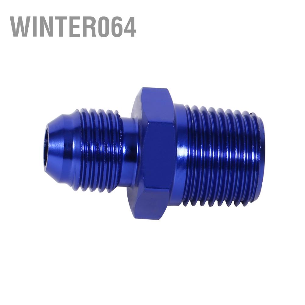 Winter064 Aluminum Male Flare AN6 To 3/8&quot; NPT Straight Fuel Oil Fitting Adapter Blue