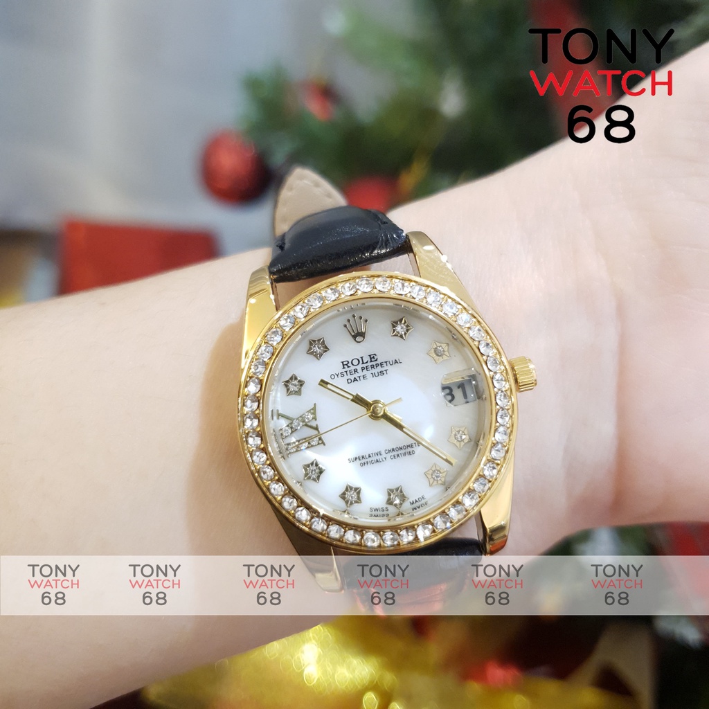Đồng hồ nữ dây da Winsley chính hãng đẹp đính đá Role viền mạ vàng giá rẻ thời trang | BigBuy360 - bigbuy360.vn