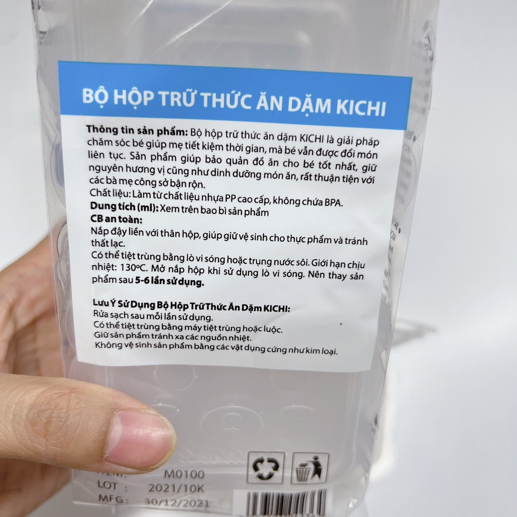 Hộp trữ đông đồ ăn dặm cho bé, trữ đông nước Daisi dung tích 100ml tiện dụng -