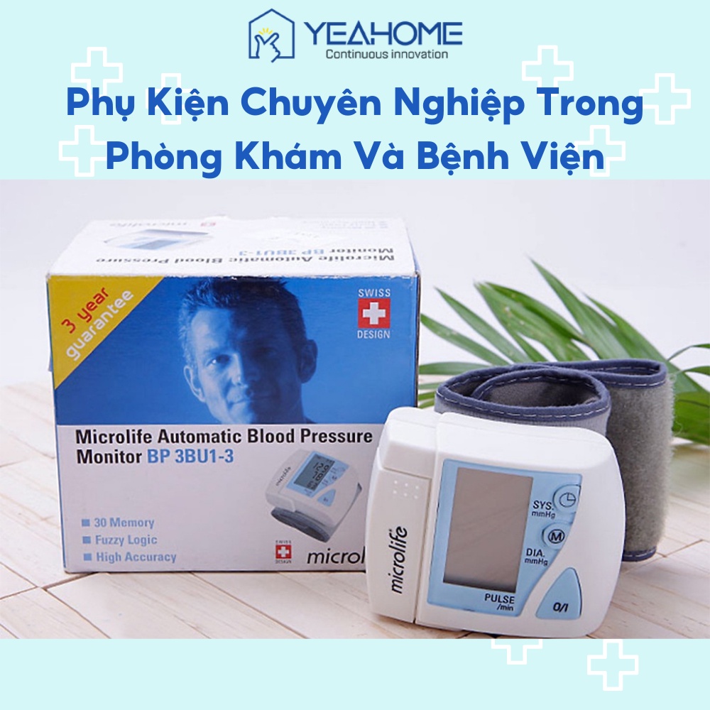 Máy Đo Huyết Áp Cổ Tay Microlife 3BU1-3 Tiện Dụng Bảo Hành 5 Năm Hàng Chính Hãng - YeahomeCare Saigon