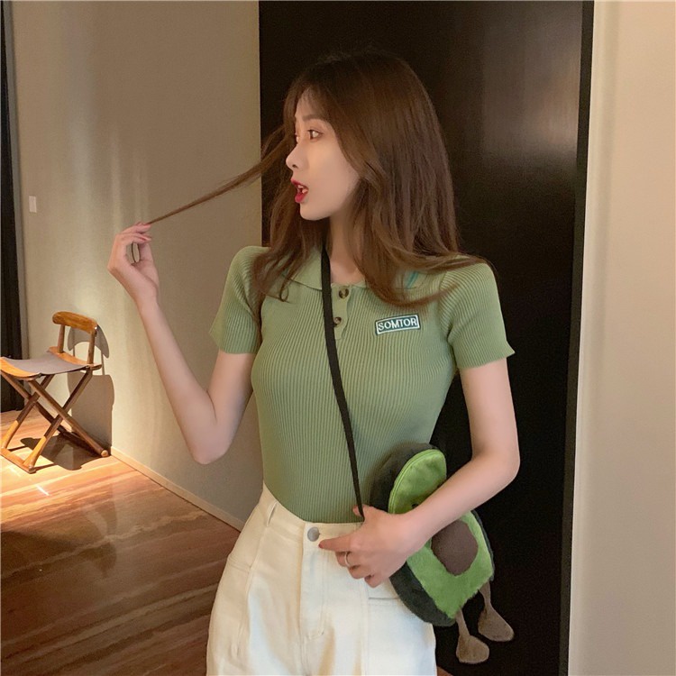 Áo thun ZHELIHANGFEI polo tay ngắn phong cách hong kong thời trang mùa hè hàng mới dành cho bạn nữ