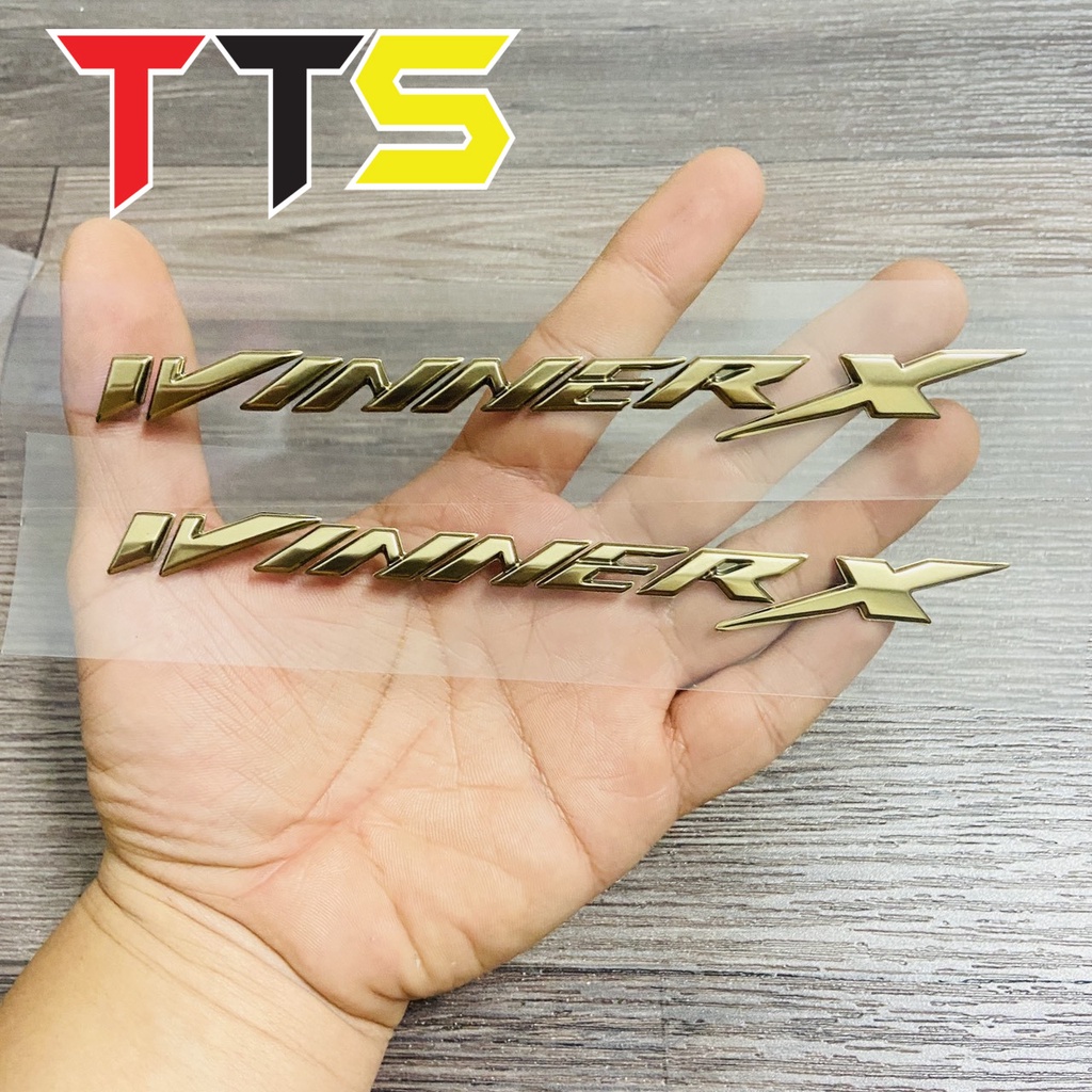 Tem logo 3D chữ nổi WINNER X dán trang trí xe máy Honda Winner X chất liệu nhựa cứng zin xi bóng