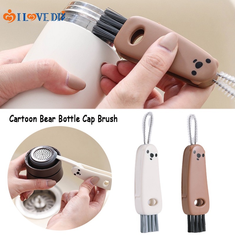 Cọ Vệ Sinh Bình Sữa/Bình Sữa Mini Có Thể Gấp Gọn Kèm Phụ Kiện Cạo Vết Bẩn Họa Tiết Hoạt Hình Xinh Xắn