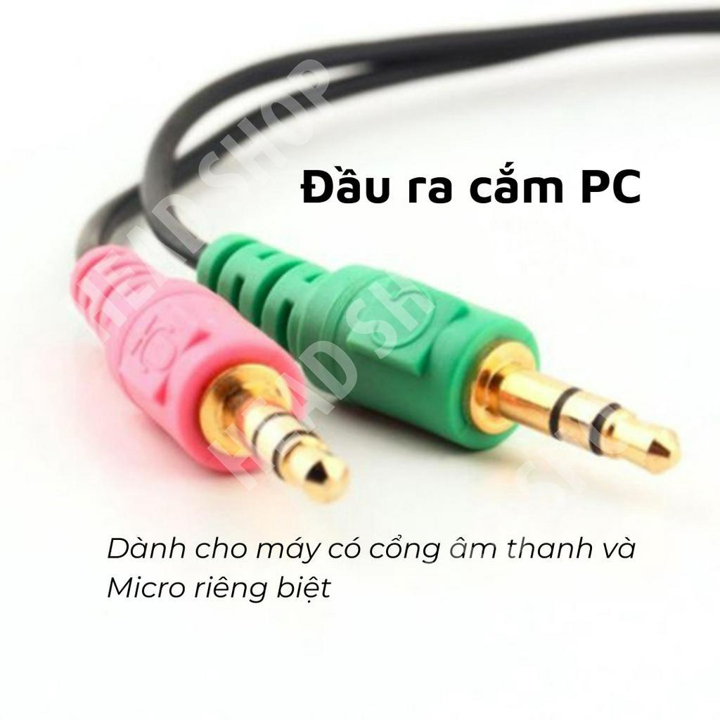Dây Cáp Âm Thanh Chia Cổng 3.5mm Cái Ra 2 Cổng Jack 3.5mm Đực mã 1RA2 HeadShop