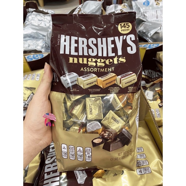 [HSD 08/2022] CHOCOLATE HERSHEY NUGGETS ASSORTMENT 145 Viên 1.47kg