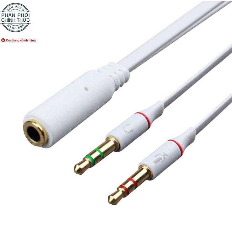 jack gộp audio và mic 3.5 | jack gộp tai nghe 3.5 (trắng) - NSC Việt Nam