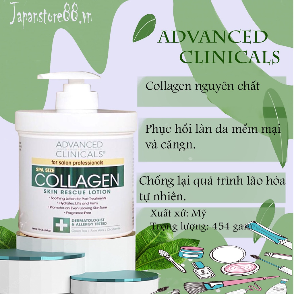 Kem Dưỡng Da Advanced Clinicals Collagen 454g