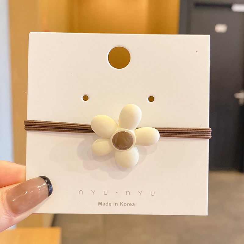 Dây buộc tóc cao su họa tiết hoạt hình gấu/ hoa kiểu Hàn Quốc dễ thương cho bé gái