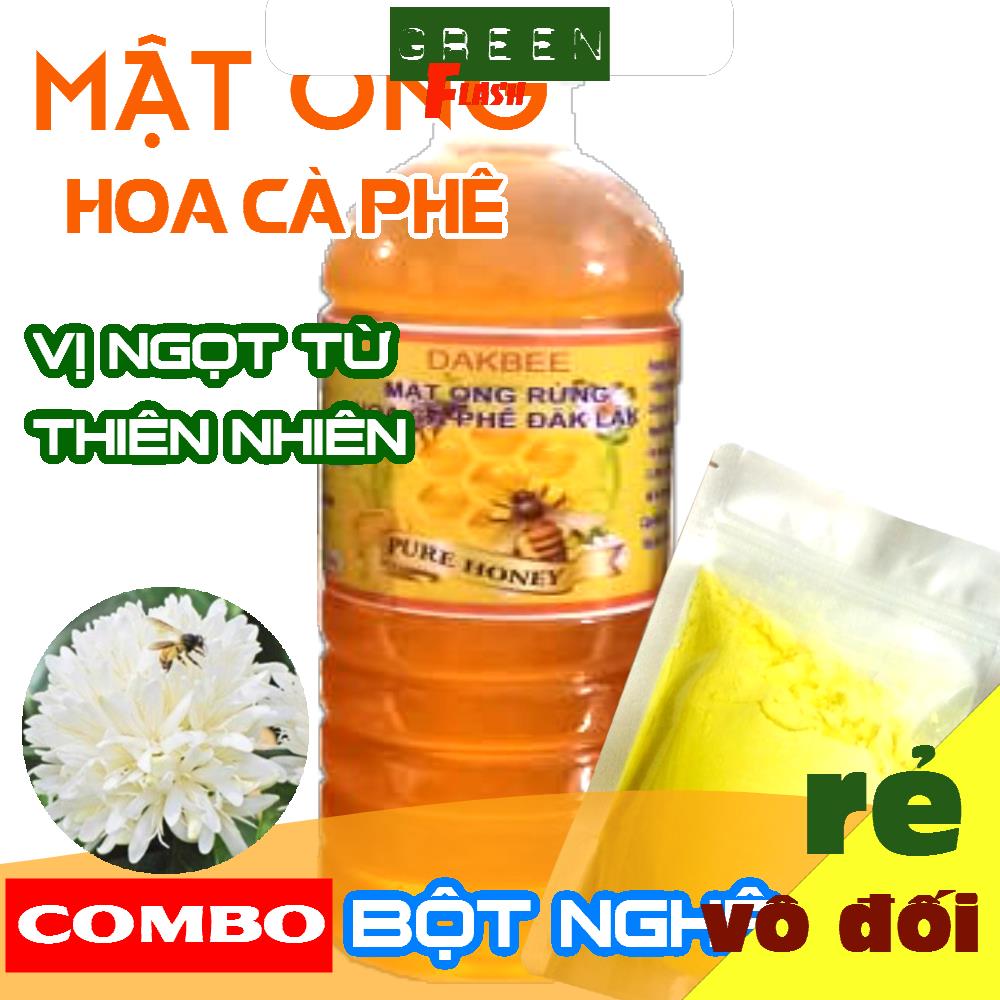 [COMBO] 1 LÍT Mật ong rừng hoa cà phê- 50g Tinh bột nghệ - hỗ trợ điều trị chứng đau dạ dày[MD_DAKBEE]