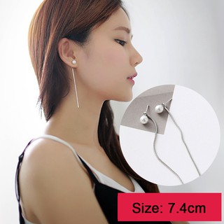 Bông Khuyên Tai Dài Hàn Quốc Dây Mềm Dài Mix Nụ Ngọc Nữ Tính !