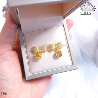 Bông tai, khuyên tai nơ tòn ten đính đá cao cấp Orin T761