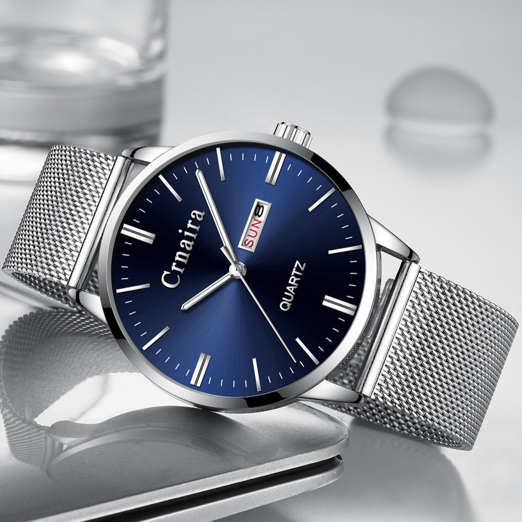 Đồng Hồ Nam 2 Lịch CRNAIRA JAPAN Doanh Nhân 2018 Dây Thép Mành Cao Cấp | BigBuy360 - bigbuy360.vn