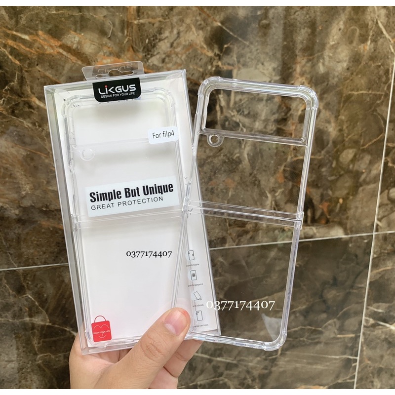 Samsung Galaxy Z Flip 4 5G_Ốp lưng LikGus trong cứng viền dẻo chống sốc khỏe trọn vẻ đẹp của máy