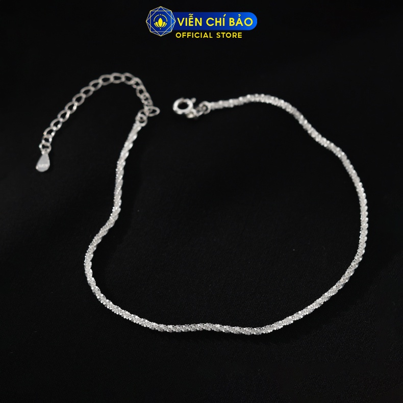 Lắc chân bạc nữ xoắn lấp lánh chất liệu bạc 925 thời trang phụ kiện trang sức nữ Viễn Chí Bảo L500174