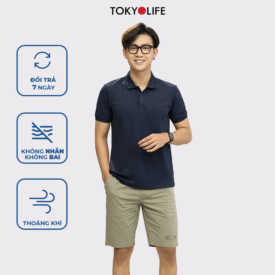 Áo Polo Nam Cotton Cao Cấp, Basic Sang Trọng Lịch Lãm dáng suông TOKYOLIFE I7POL802I