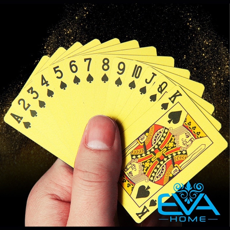 Bộ Bài Poker Nhựa PVC Mini Nhũ Vàng Chống Thấm Nước Độc Lạ Sang Trọng SP74