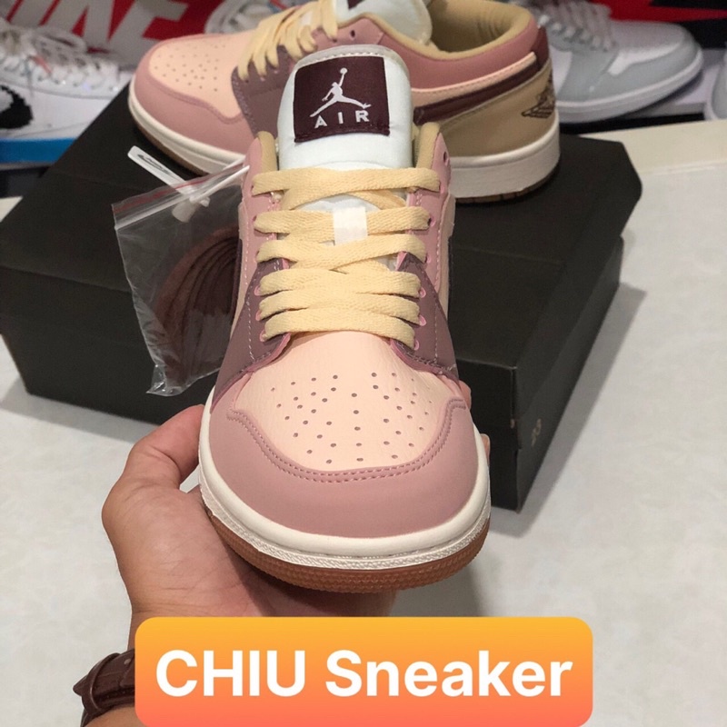 Giày Sneaker Nữ Jordan cổ thấp trà sữa phiên bản cao cấp giày thể thao nữ Jordan 1 low trà sữa