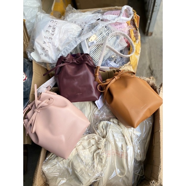 TNS - Túi bucket Mansur Gavriel mini bucket bag-tím nho