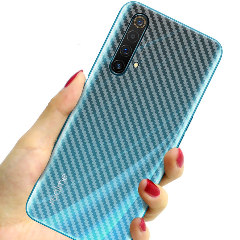 Set 3 Miếng Dán Sợi Carbon 3d Bảo Vệ Mặt Sau Cho Realme 7 7i 7 Pro C17 C15 C12 C11 C3 C2 6i / 6 Pro 5i / 5 Pro 3 Pro Xt A52 A92 A5S A3S A5 A9 2020