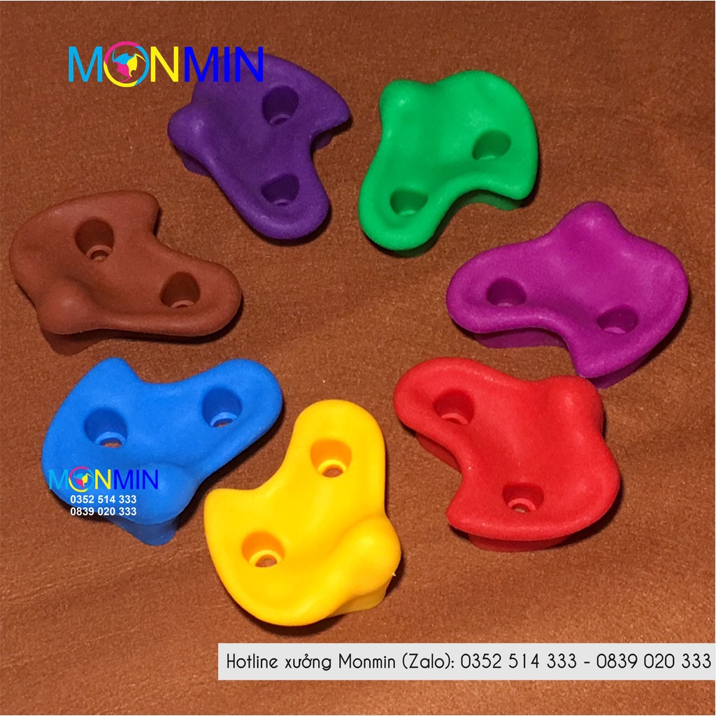 Mấu leo núi trẻ em Monmin gắn tường trong nhà, ngoài trời loại 2 lỗ vít chuyên dụng - Hàng cao cấp