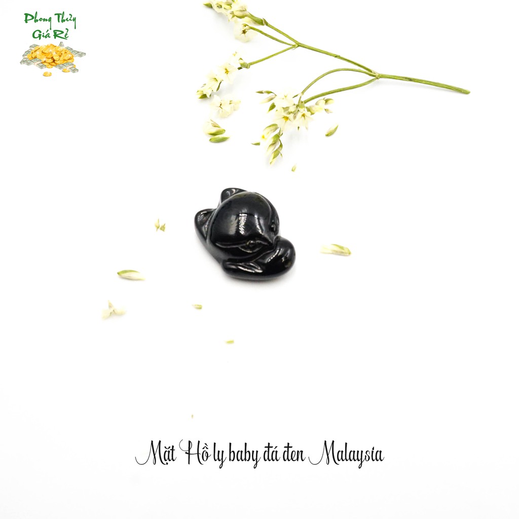 Mặt dây Hồ Ly baby đá đen Malaysia Tình Duyên - mạng Thủy (Nữ)