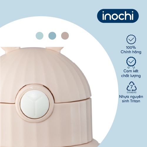 Bình nước trẻ em Inochi - Goki Rudy 450ml màu Xanh nhạt/Xanh bạc hà/Hồng nhạt