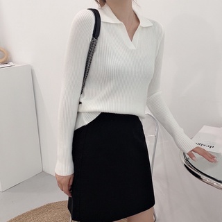 áo len dài tay cổ bẻ thời trang