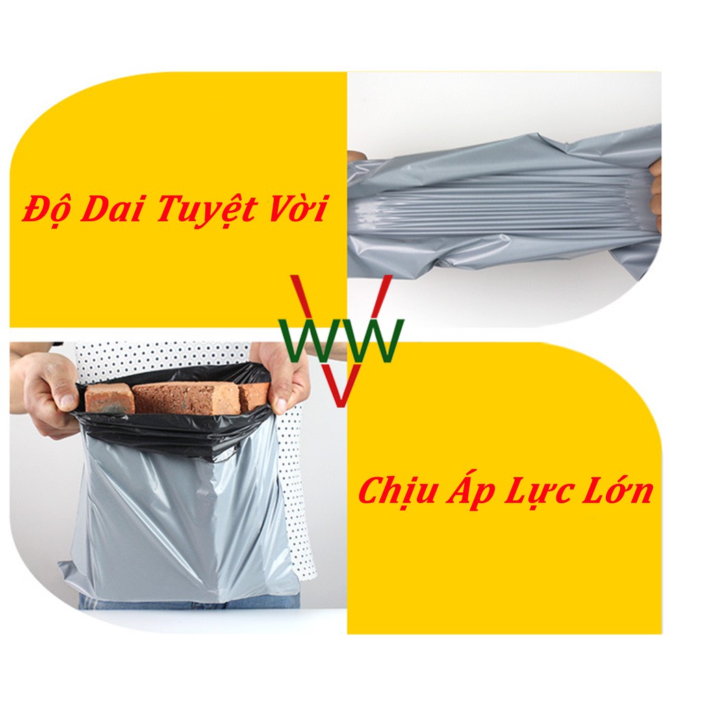 Túi Đóng Hàng Niêm Phong Giá Rẻ size 38x52 Màu Xám Bạc WINWIN4VIC Gói Hàng Niêm Phong Tiện Lợi, Siêu Tốc