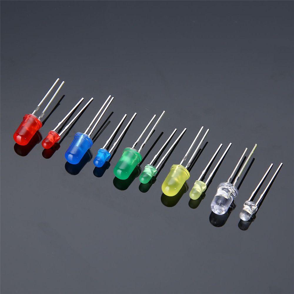 Set 200 Đèn LED Diode 5mm Màu Trắng / Xanh Lá / Vàng DIY