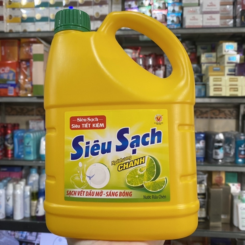 Nước rửa chén Lix Siêu Sạch Vitamin E hương chanh can 1.4kg