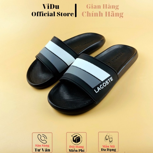 Dép nam thời trang LACOSTE ViDu 21120 hai màu  logo in viền cách điệu chống thấm nước, siêu nhẹ