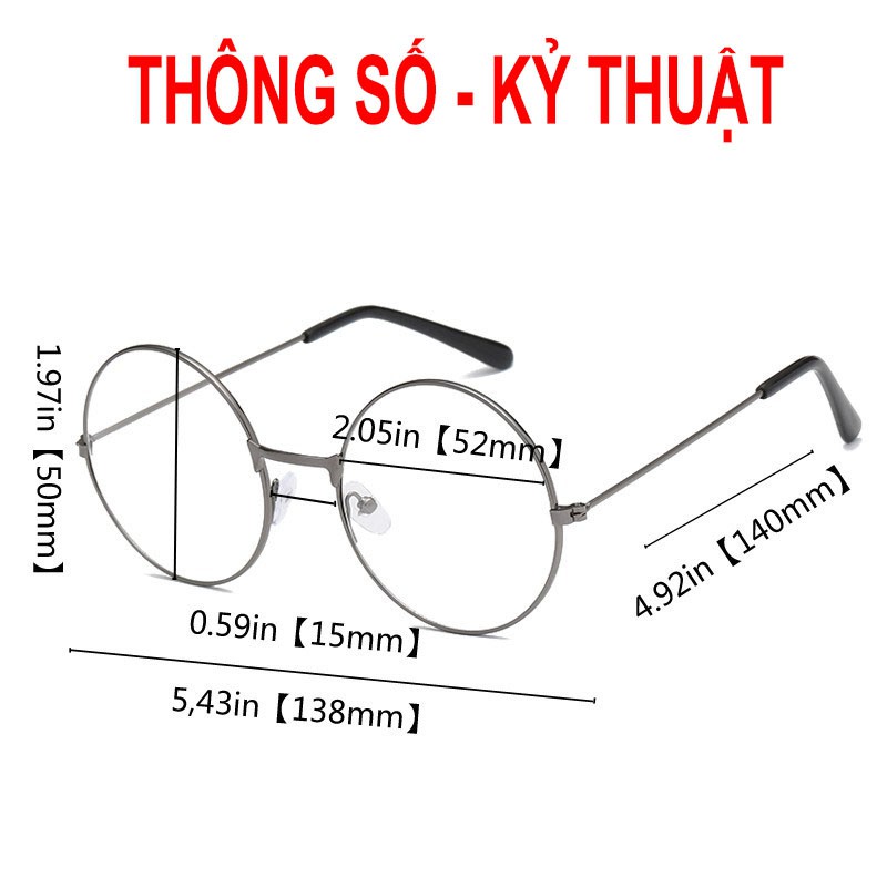 Gọng kính mắt tròn xoe các màu