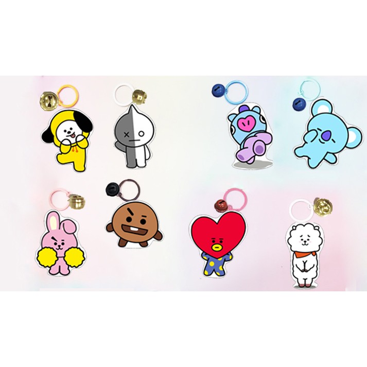 Móc khoá army bangtan kpop chibi dẹt vòng MKI3 móc khoá cute móc khoá dễ thương