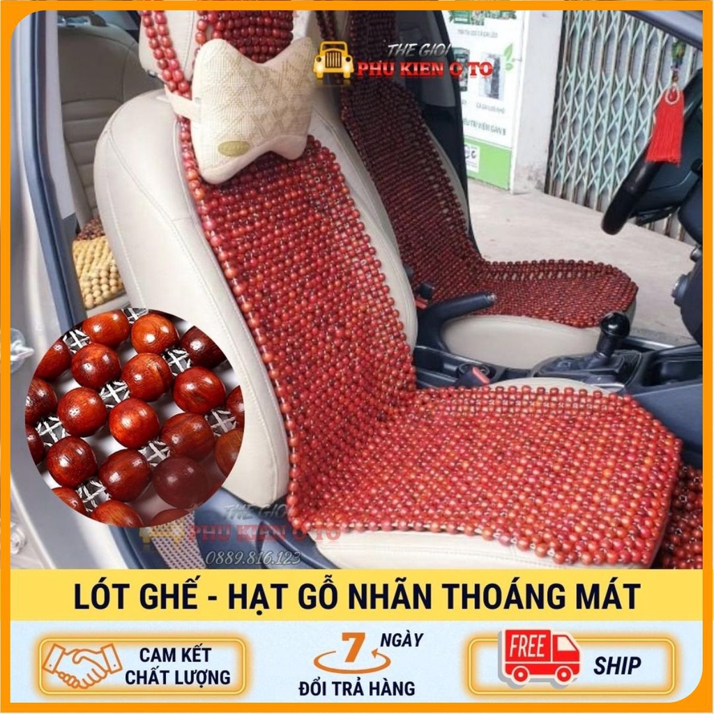 Lót ghế ô tô hạt gỗ Nhãn, lót ghế hạt gỗ 100% tự nhiên cao cấp