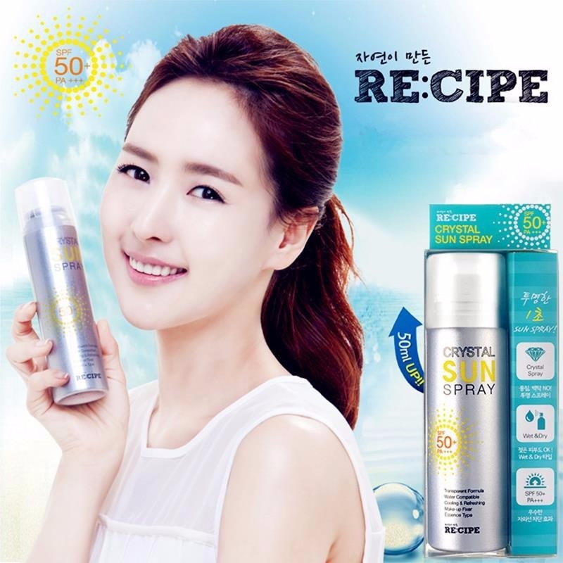 Xịt chống nắng Recipe Crystal Sun Pray SPF50+ dưỡng ẩm, bảo vệ da - CSTOREVN