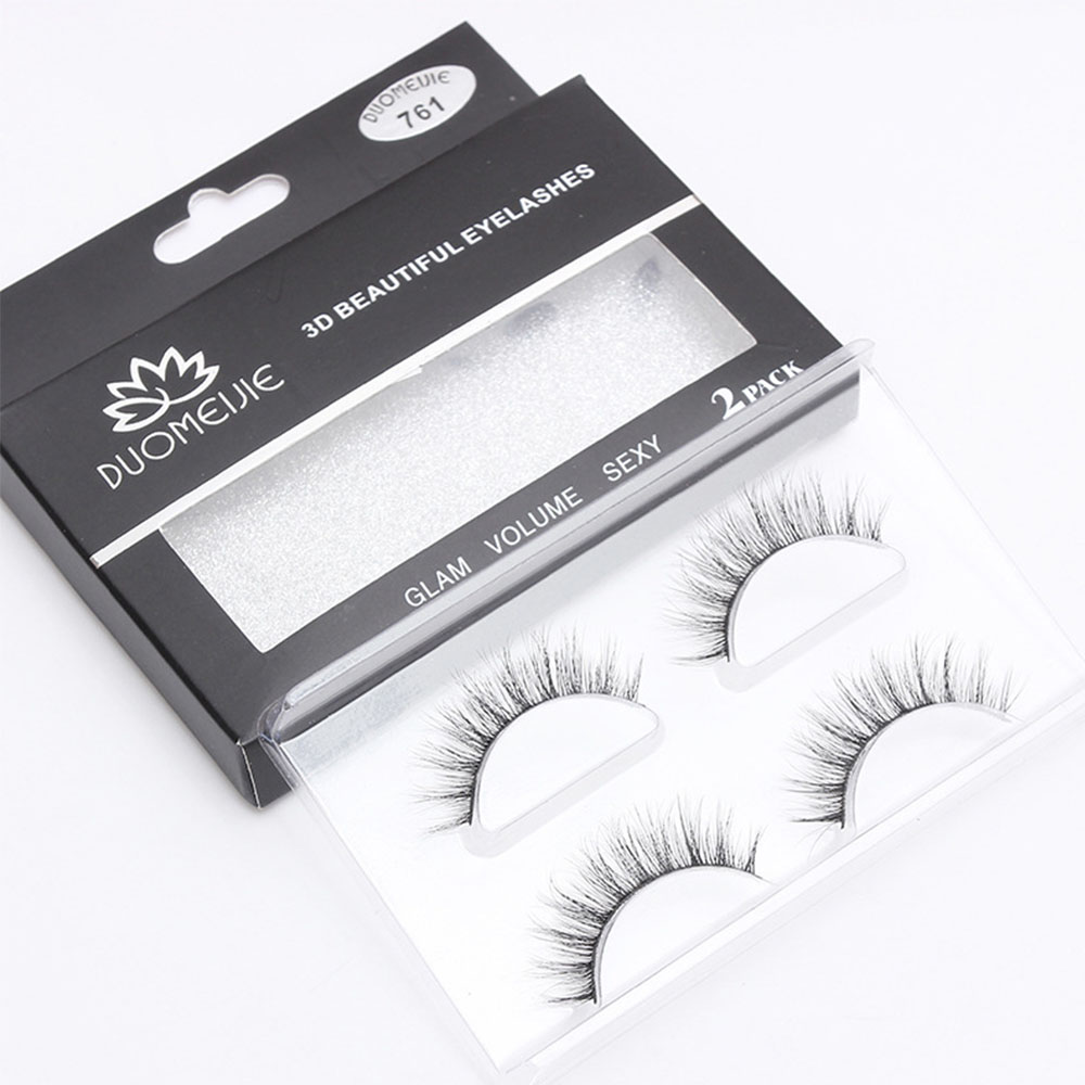 (Hàng Mới Về) Bộ 2 Cặp Lông Mi Giả 3d Tự Nhiên Màu Đen Chuyên Dụng Cho Trang Điểm