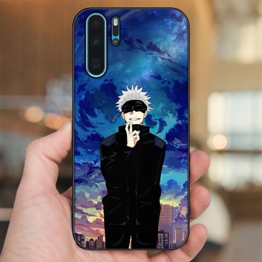 Ốp lưng Huawei P30 Pro viền đen in hình Satoru Jujutsu Kaisen